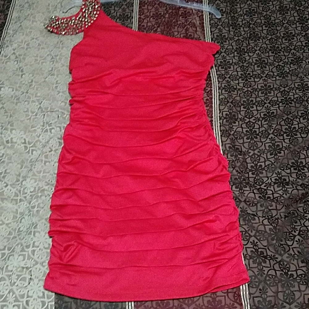 Red mini dress